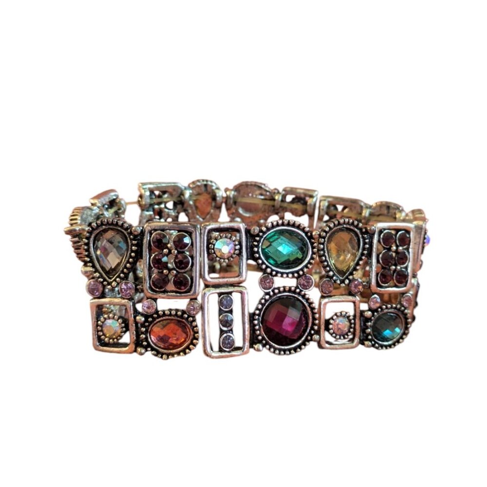 Premier Designs Brightly Jeweled Stretch Bracelet EUC